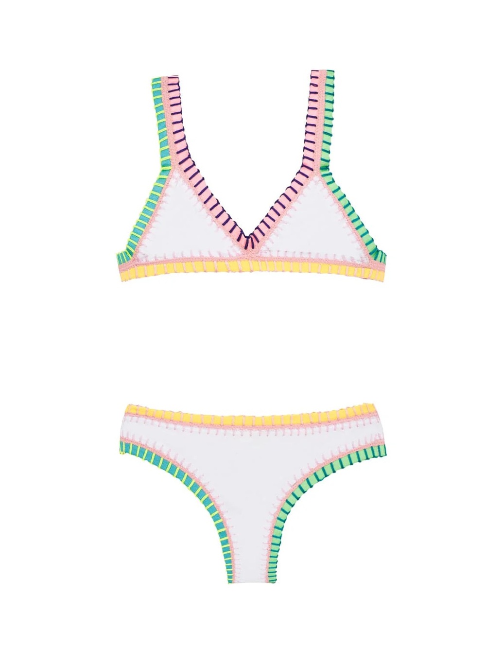 PQ Girls Water Lily Rainbow Embroidered Bikini NWT